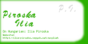 piroska ilia business card